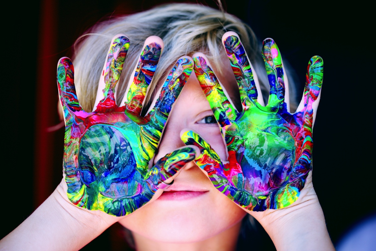 Children Multicolored Hand Paint-1